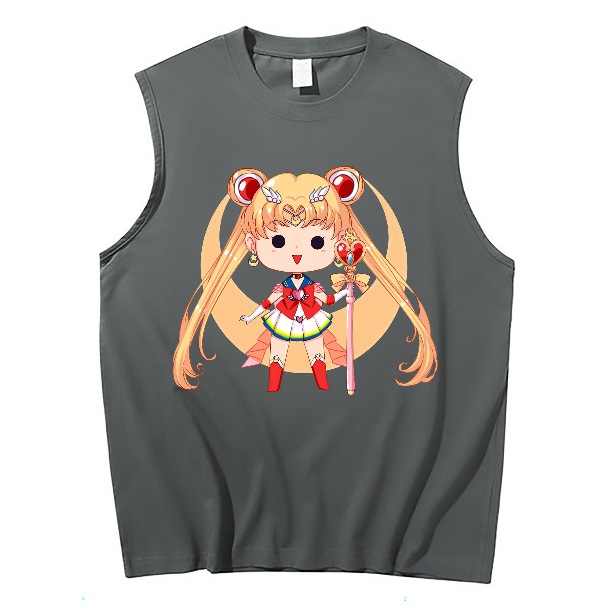 （画像用） 美少女戦士セーラームーン 月野 うさぎ つきの うさぎ Sailor Moon Tsukino Usagi コットン100％タンクトップ（フロントプリント）